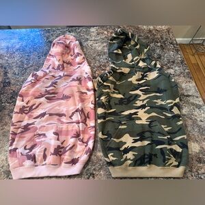 Pink and Green Camouflage Dog Hoodies